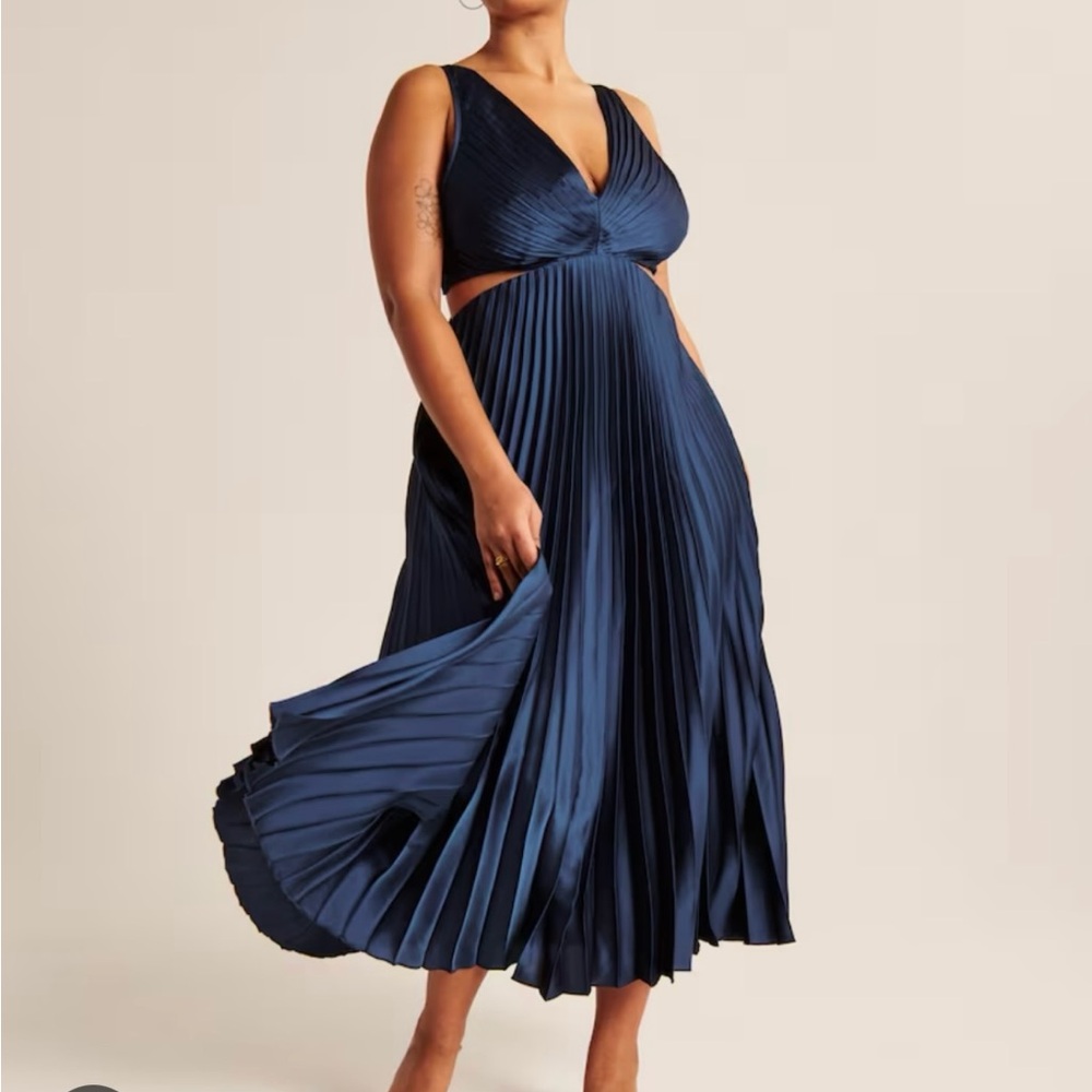 Abercrombie Navy Blue Pleated Dress